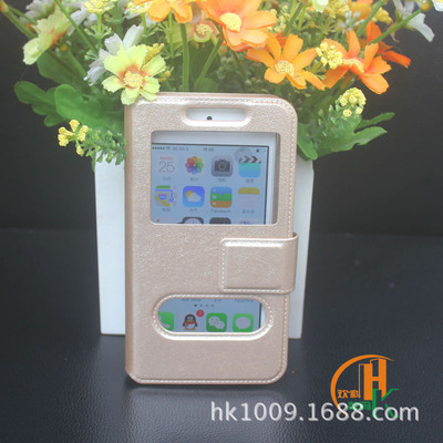【新款蠶絲紋雙開窗萬能皮套 觸屏滑蓋式支架免打孔保護(hù)套 工廠直銷】價(jià)格,廠家,圖片,手機(jī)保護(hù)套/保護(hù)殼,陳連妹(個體經(jīng)營)-